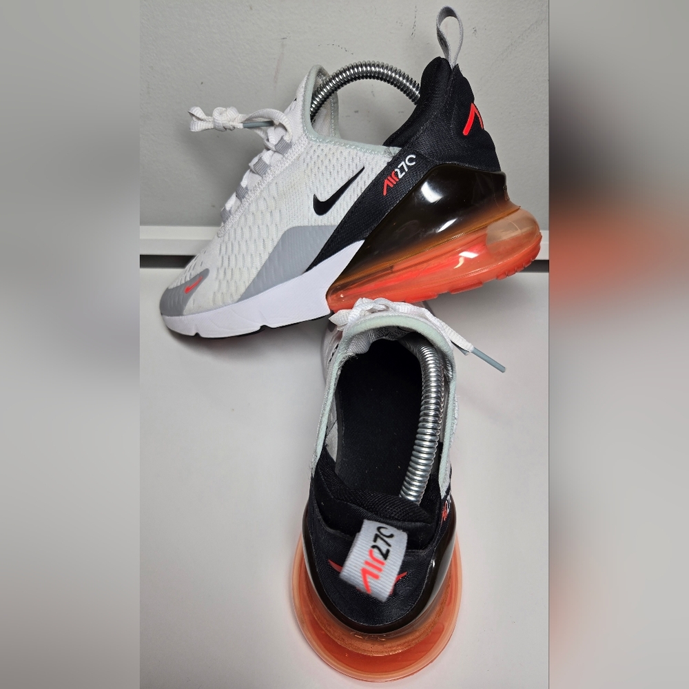Nike Air Max 270 Women’s Sneakers — White, Gray, Black, Orange Accents - Picture 5 of 13